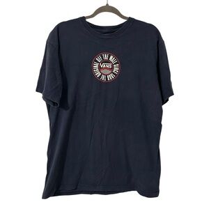 Navy Blue Vans Streetwear Style Skater Design Top Shirt Men’s Unisex Size Large!